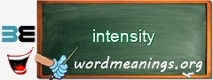 WordMeaning blackboard for intensity